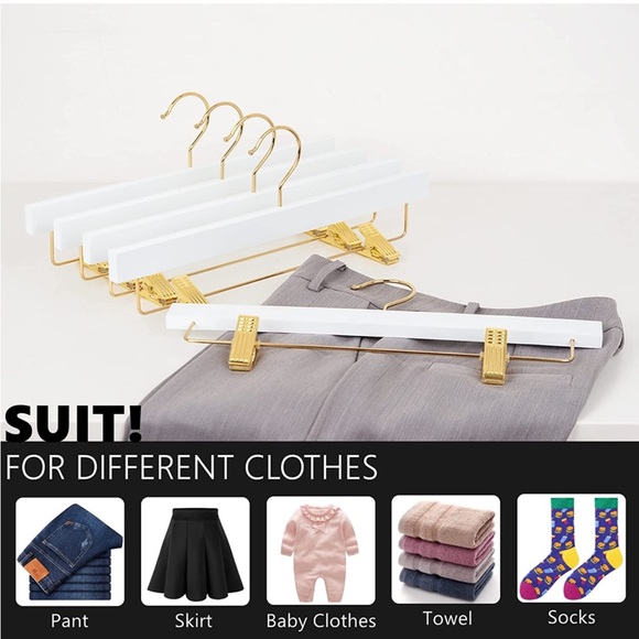 White + Gold Wooden Hangers - Picture 4 of 6